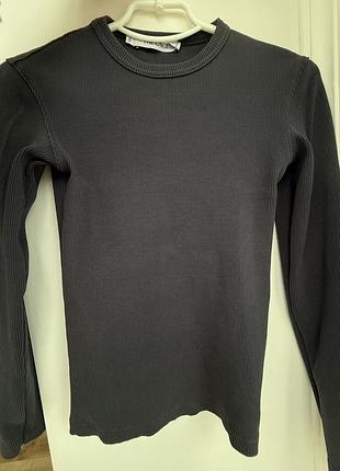 Лонг в рубчик графітового кольору