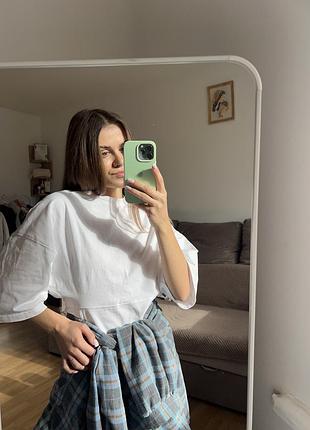 Біла футболка zara / біла базова футболка /