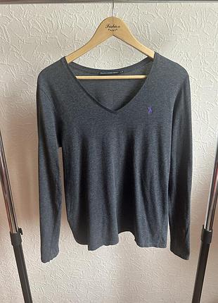 Жіночий лонгслів сірого кольору ralph lauren