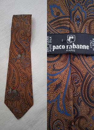 Вінтажна шовкова краватка paco rabanne paris — пейслі з кіньми