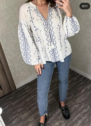 Блуза біла з вишивкою , сорочка вишиванка великий розмір f&f
