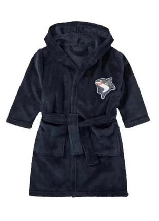 Халат из микрофибры для мальчика livarno home 435655 86/92, 110/116, 122/128, 134/140 темно синий