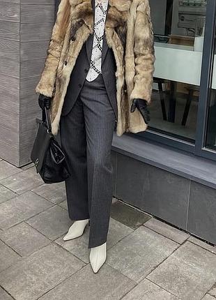 Костюм трійка сірий у смужку