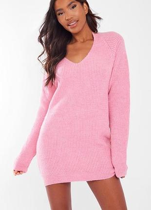 Рожевий подовжений светр/плаття prittylittlething