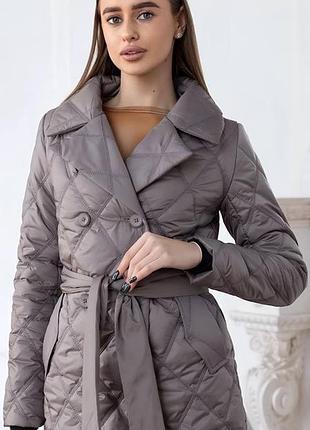 Пальто женское демисезон стеганная плащевка наполнитель синтепух 100