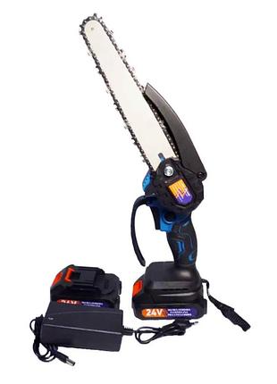 Міні пила акумуляторна ланцюгова chain saw 8" tl-0800 + 2акб 21v + зарядне + ланцюг + бокс