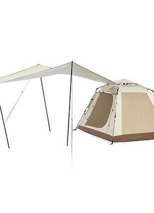 Палатка трехместная автоматическая с тентом naturehike ango picnic cnk2450ws021 (коричневый)