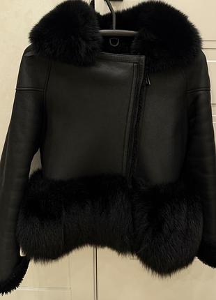 Дублянка натуральна нубук з песцем