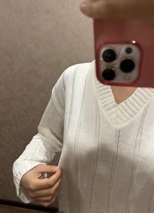 Реглан светр лонг білий