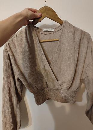 Бежевий топ із текстурованої тканини