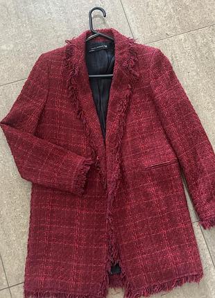 Твідовий бордовий піджак