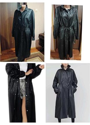 Вінтажний шкіряний плащ 48-52.