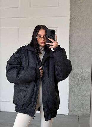 Бомбер на мембрані з утеплювачем до -10°, жіноча куртка бомбер на осінь, бомбер оверсайз єврозима, об'ємний бомбер, 636