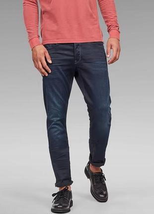 Классные новые джинсы g-star темно-синие, потертые (без броков)