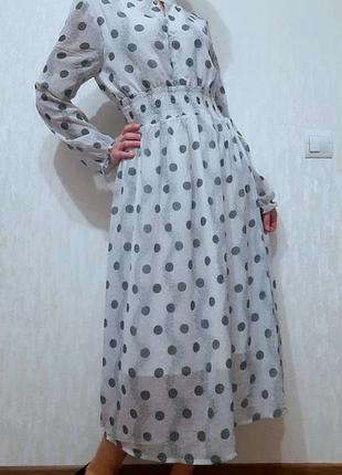 Шифонова сукня shein в горох