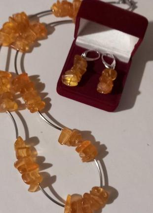Бурштин,намисто, сережкт