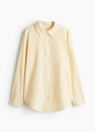 Льон лляна сорочка блуза рубашка жіноча hm