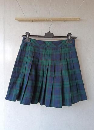 Юбка шотландка george темно-синяя с зеленым 12—13 лет рост 152-158 см