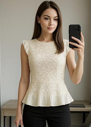 Кружевная блузка, топ hugo boss оригинал бренд размер xs,s указан 38