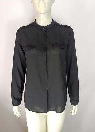 Шифоновая рубашка mango suit размер xs блуза блузка чёрная