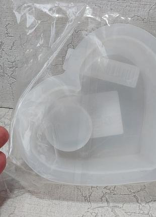 Молд силиконовый подсвечник сердце, форма силиконовая сердце