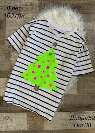 Новорічна футболка 8 років , для дівчинки