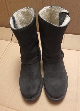 Peperoni  португалия замшевые утепленные высокие ботинки на толстой подошве