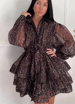 Нова жіноча гарна святкова сукня леопардова лео принт тваринний принт трендова