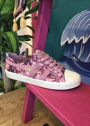 Брендовые женские яркие текстильные розовые кеды gola coaster x liberty art fabrics 🇬🇧 37 размер