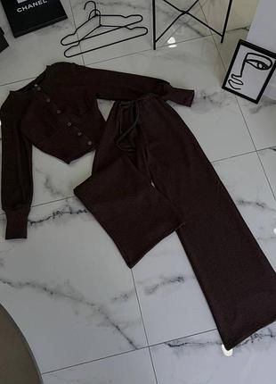 Костюм женский (кофта+палаццо) дорога плотная двусторонняя ангора