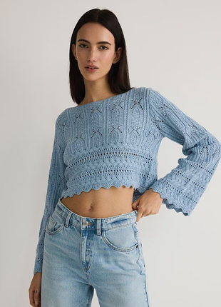 Кроп -свитер голубой 🌷👍🔥