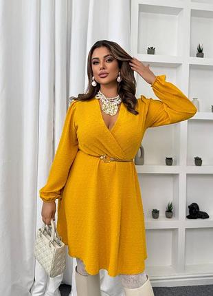 Невероятный цвет осени 🍂 женское платье с глубоким декольте, платье в ролекс горох