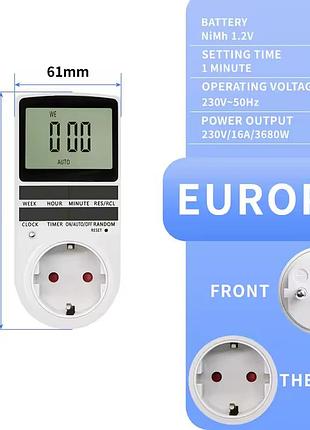 Умная розетка с таймером реле времени в розетку timer socket kwe-tm02-eu