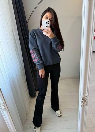 Жіночий повсякденний спортивний теплий костюм двійка штани лосіни дайвінг на флісі та кофта двосторонній фліс