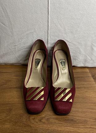 Замшеві підбори бордового кольору 41