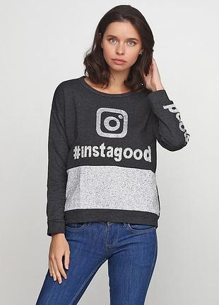 Серый женский свитшот zarra gembos(размер 38-40)