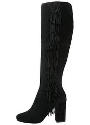 Замшеві чобітки з бахромою