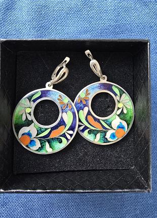 Серебряные серьги минанкари.