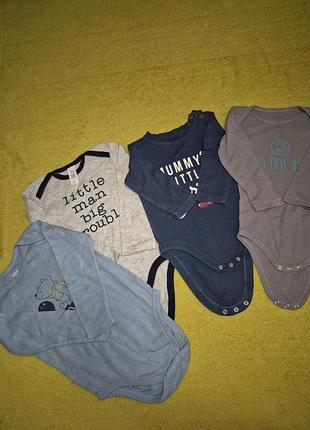 Боди с рукавом 86-92см