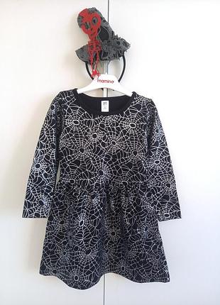 Платье костюм платья + шляпа шляпок на хелловин хеллоуин колдунья колдунья волшебница ведьм ведьмочка медвежонка утепленная паучия паутинка 3-4 года