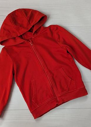 Худи толстовка кофта на замок тепла красная 6-7