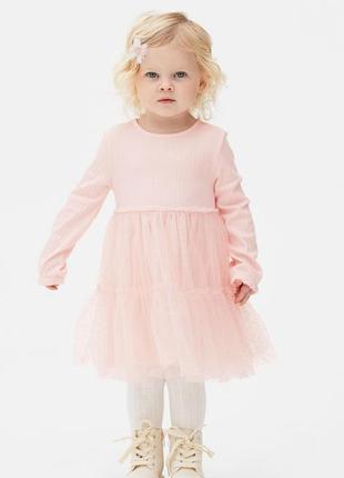 Платье для девочки на 2-4 года, 98-104 см, нежно розовое, primark, новое