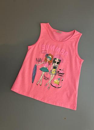Розовая майка с принтом