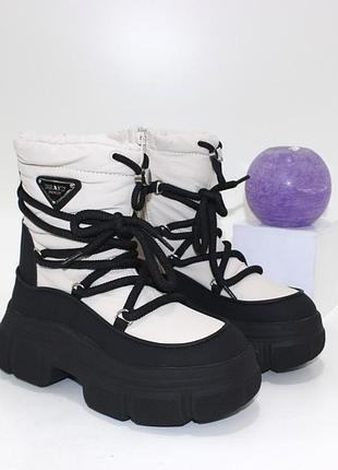 Подростковые дутики для девочек на массивной подошве, зимние ботинки для девушек, подростковые ботинки зимние, зимние ботинки для девочки