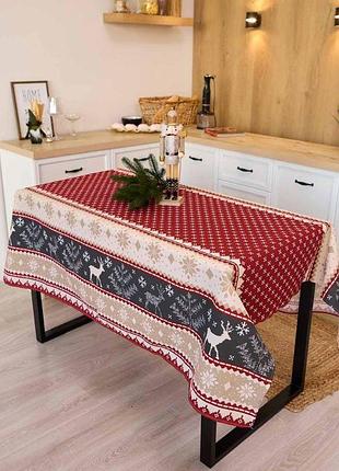 Новорічна скатертина різні принти