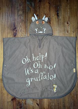 Детское пончо, детская накидка, костюм на хеллоуин, gruffalo
