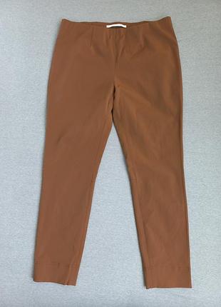 Эластичные брюки на резинке в цвете жженая карамель raffaello rossi