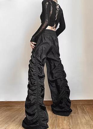 Штани баггі широкі з драпіруванням y2k / готика / grunge