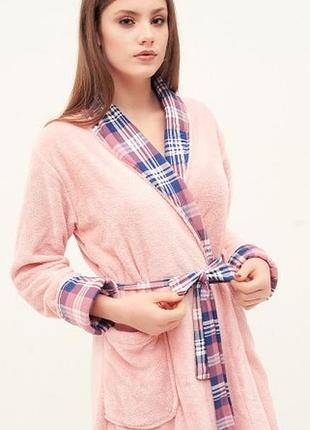 Теплий жіночий халат з велюрсофт  туреччина nicoletta, женский халат из velursoft турция