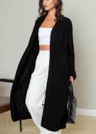 Очень красивое удлиненное трикотажное хлопковое пальто